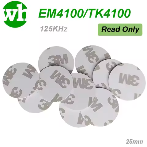 10-100Pcs/Lot 125kHz TK4100 EM4100 RFID Tags ID Smart Card Key Token With Adhesive Sticker 25mm for 