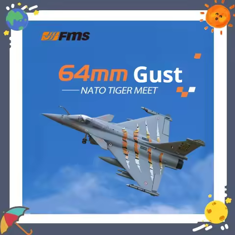 Fms 64mm Ducted Rafale Fighter Model Fixed Wing Remote Control Resembling A Real Aircraft Flying Smo