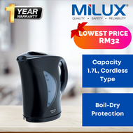 MILUX / MORGAN 1.7L Cordless Electric Jug Kettle [MJK-170 / MJK-917] | Cerek Jug Elektrik Tanpa Kord