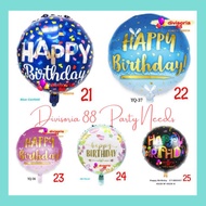 [DV88] Happy Birthday Round Foil Balloon 18inches Foil Balloon Happy Birthday Balloon