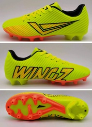 รองเท้าฟุตบอล/สตั๊ด WINGZ WZ-1010หนังอัดลายลอน พื้นยึดหมุดหัวท้าย ไซส์เด็ก-ผู้ใหญ่