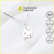 HANADA Simple Cute Plain Cat 925 Silver Necklace 0119 F1