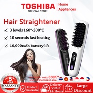 Electric Hair Straightener Comb Negativelon Portable Straightening Brush Anti-scald Dense Comb