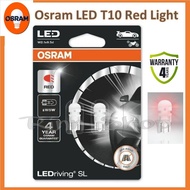 Osram ไฟหรี่ ไฟส่องป้ายทะเบียน LED T10 Red Light แสงสีแดง แท้ 100% รับประกัน 4 ปี