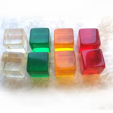 10PCS/Lot Dice 6 Colors Blank Transparent Acrylic 6 Sided Dice Games