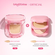 【2 IN 1】Glad2Glow Perfect Cover Cushion คุชชั่น cushion รองพื้น  foundation คุชชั่นโซเอ้+Perfect Pow
