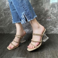 Women's High Heels Sandal Transparent Crystal Heels Fashion Girl Strappy Heels Sandal 9CM 高跟鞋