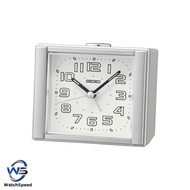 Seiko QHE189S QHE189SN Bedside Alarm Clock - Silver and White