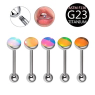 จิวลิ้น ไทเทเนียม G23 titanium alloy tongue nail fashion gradient straight bar tongue ring ear pierc