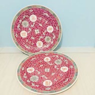 70-80年代舊瓷：中國景德鎮出品「萬壽無疆」10吋大碟 x2