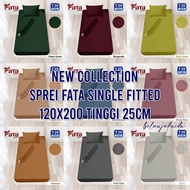 FATA SINGLE FITTED BEDSHEET 120X200CM HEIGHT 25CM PLAIN EMBOSSED || NEW COLLECTION