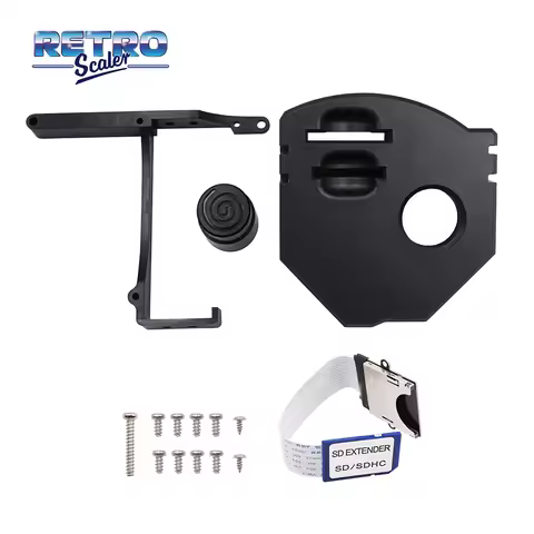 Retroscaler Black Remote SD Card Mount Kit for GDEMU Mounting Bracket Optical Drive Replacement for 