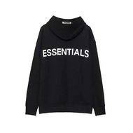 Essentials Mens ผ้าขนแกะ เรียงราย เสื้อฮู้ด 3M Reflective สตรีทแวร์ ตัวอักษร อินเทรนด์ ยี่ห้อ เสื้อส