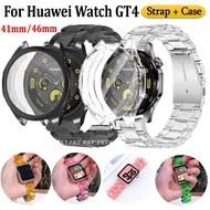 Candy Color Plastic Strap + Case Compatible For Huawei watch GT 4 Strap 41mm 46mm Full Covered Huawei Watch GT 4 Case Staineless Steel Huawei GT4 Strap Metal Huawei watch GT4 Strap