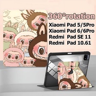 เคสแท็บเล็ต เคสฝาพับ เคส xiaomi pad 6 pro mipad 5 pro mi pad 6 pad 5 redmi pad 10.61 redmi pad SE มีช่องใส่ปากกา เคสหนัง เคสกันกระแทก -Smart Case ลายการ์ตูน Labubu
