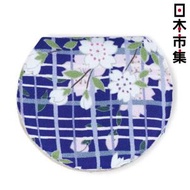 日本市集 - 日本 櫻花の旅 神樂坂 櫻花格仔貼心 藍色 日本製 迷你隨身鏡 (712)【市集世界 - 日本市集】
