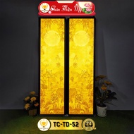 Lotus Altar Lamp Bamboo Tree Printed Bamboo Painting Duo TRUTH THIEN BEAUTY, Hanging Painting for Wo