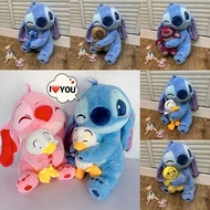 😈现货😈Gaya baru kreatif memeluk itik Stitch boneka keseronokan memegang capybara Stitch Strawberry Bea