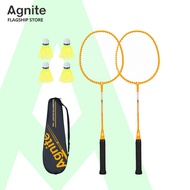 Agnite ไม้แบดมินตัน ไม้แบด แบดมินตัน ไม้แบดมินตันแพ็คคู่ พร้อมกระเป๋าใส่ไม้แบด ทนทาน ใช้งานได้นาน Badminton Racket