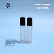 botol roll on 10ml/botol parfume roll on 10ml frosted tutup hitam