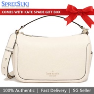 Kate Spade Handbag In Gift Box Crossbody Bag Smoosh Leather Crossbody Parchment Off White # K6047