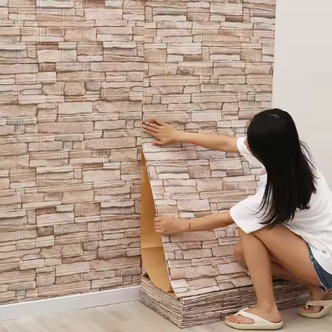 70cmx1/2/3/5/10m 3D Paper Wall Adhesive Living Room PVC Self-adhesive Panels Home Decoration Wallpap