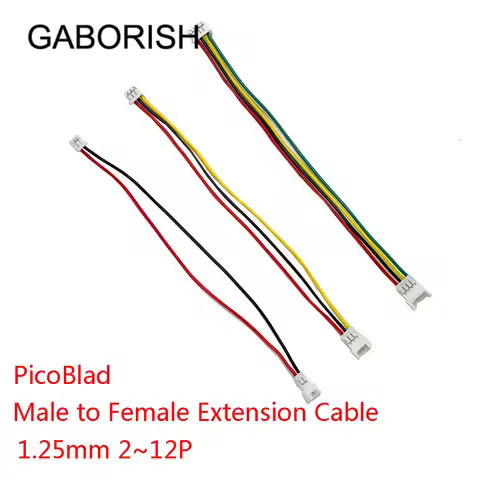 10pcs 1.25mm PicoBlade 2 3 4 ~12Pin Male to Female Housing Connector 1.25mm Extension Wire JST 1.25m