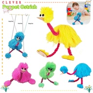 CLEVERHD Ostrich Puppet Stuffed, Plush Toy Animals Wooden Ostrich Marionette, Soft Hand Puppet Stuffed Ostrich String Puppet Kids