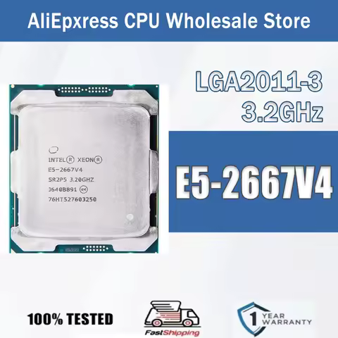 Intel Xeon E5-2667V4 3.2GHz 8 Cores 16 Threads 135W E5 2667V4 Computer CPU Server E5 2667 V4 Package