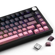 Gradient Side Print Keycaps BlackBerry, Double Shot PBT Keycaps 75 Percent,Cherry Profile Shine Thro