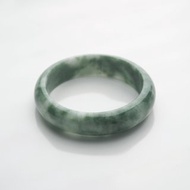 霧之森 | 冰糯種/白底青/平安鐲/手圍18.5-19 | 天然A貨翡翠玉鐲