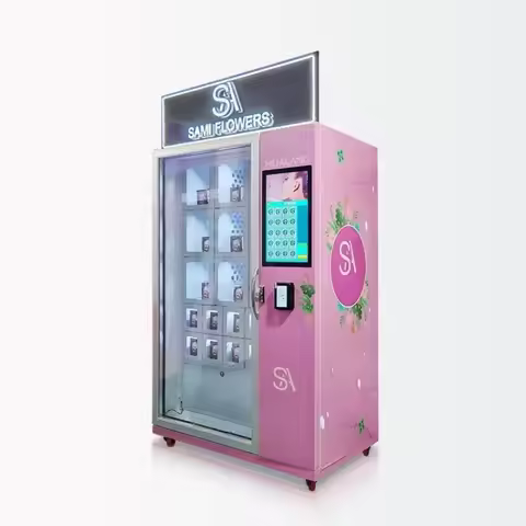 Custom 24/7 Operation Smart Vending Machine Refrigerated Bouquets Fresh Flower Vending Machine for S
