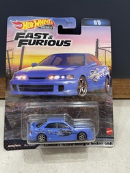 Xe mô hình đồ chơi bánh cao su Hotwheels 1:64 PREMIUM - FAST & FURIOUS - Custom Acura Integra Sedan 