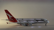 with Wheels and Lights Australian Airlines Qantas 380 Civil Aviation Passenger Aircraft Model Artifi