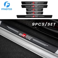 FFAOTIO For GR Carbon Fiber Car Threshold Strip Car Trunk Sticker Car Accessories For Toyota Raize Rush Vios Wigo Innova
