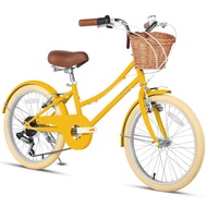 Glerc Missy 20" 24" 26" inch Girl Cruiser 6-Speed Hybrid City Bicycle for Youth Over 6 Years Old wit