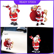 FOCUS D-1010 Car Decal Santa Claus Pattern Gift Christmas Rear Window Sticker for Vehicle