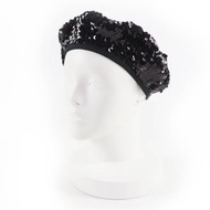 香奈兒 (CHANEL) 17C Coco Mark 貝雷帽，黑色，M 碼，法國製造，女款，成色極佳，內襯 100% 真絲，飾有亮片。