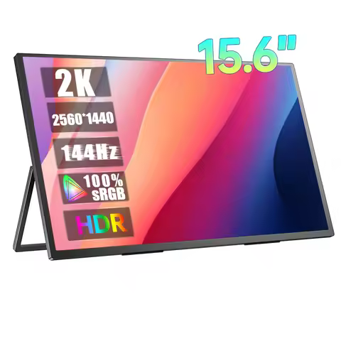 15.6 Inch 2K 144Hz Portable Monitor 2560*1440P 100%sRGB Gaming Display With VESA & Stand 180° Adjust