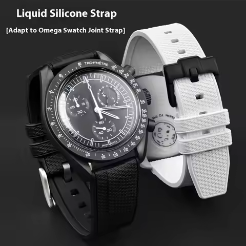 20mm 22mm Liquid Silicone Strap for Swatch X Omega MoonSwatch Sport Diving Quick Release Watch Band 