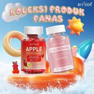 BIYODE Set Glowing & Kurus - Gummy L Glutathione + Cuka Epal 120 Gummies Tambahan Vegan
