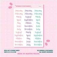 Name of Month Month Name Sticker Planner