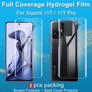 Imak Xiaomi Mi 11T Pro Full Cover Screen Protector Xiomi Mi11T Ultra thin Soft Clear Rear Back Hydrogel Film