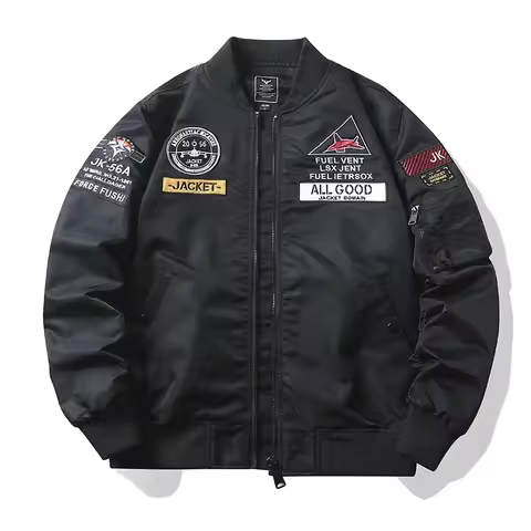 2025 Men's Bomber Jacket Autumn Air Force MA1 Pilot Jacket Heavy Industry Embroidery Motorcycle Amer