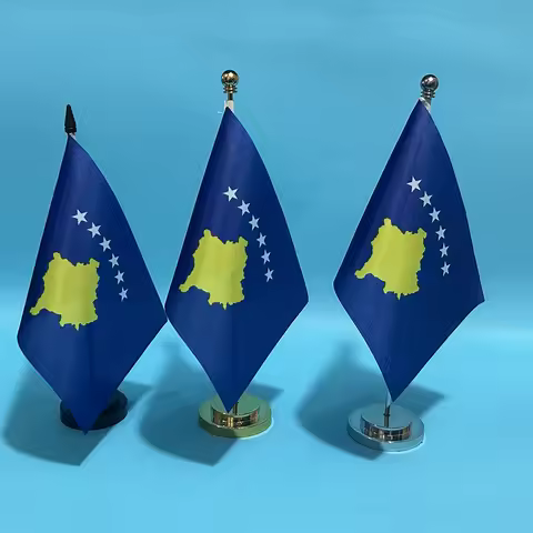SKY FLAG Office Desk Flag Of Kosovo flag 14x21cm polyester Kosovo table flag National Flag Country B