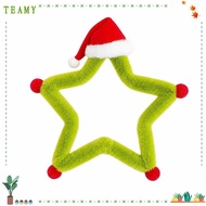 TEAMY Christmas Tree Topper, Hanging Creative Star Tree Topper, Creative Fuzzy Grinch Star with Hat 