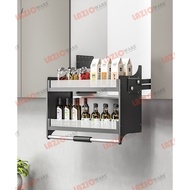 Dark Grey coated Aluminium Pull down Lift elevator Wall kitchen Cabinet Basket