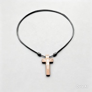 K76 WOODEN CROSS NECKLACE BLACK KOREANTALI