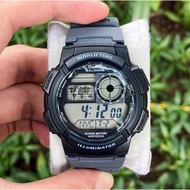 [Original] Casio AE-1000W-8A Black Digital World Map World Time Gray Resin Men Sport Watch