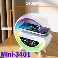 Mini-3401 Wireless Bluetooth Speaker with Tanpa Wayar Charger LED Lampu Portable Multifunctional Wir